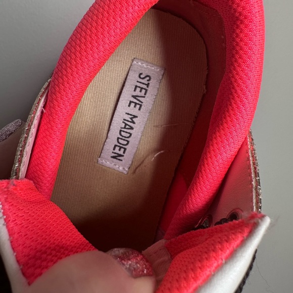 Steve Madden Cliff Coral Leopard Print Sneakers Shoes Wmns Sz 7! - Picture 5 of 8